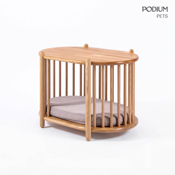 ที่นอนสัตว์เลี้ยง PODIUM PETS รุ่น LOCA OVAL POD ขนาด 65X45X47 ซม. สีไม้ธรรมชาติ